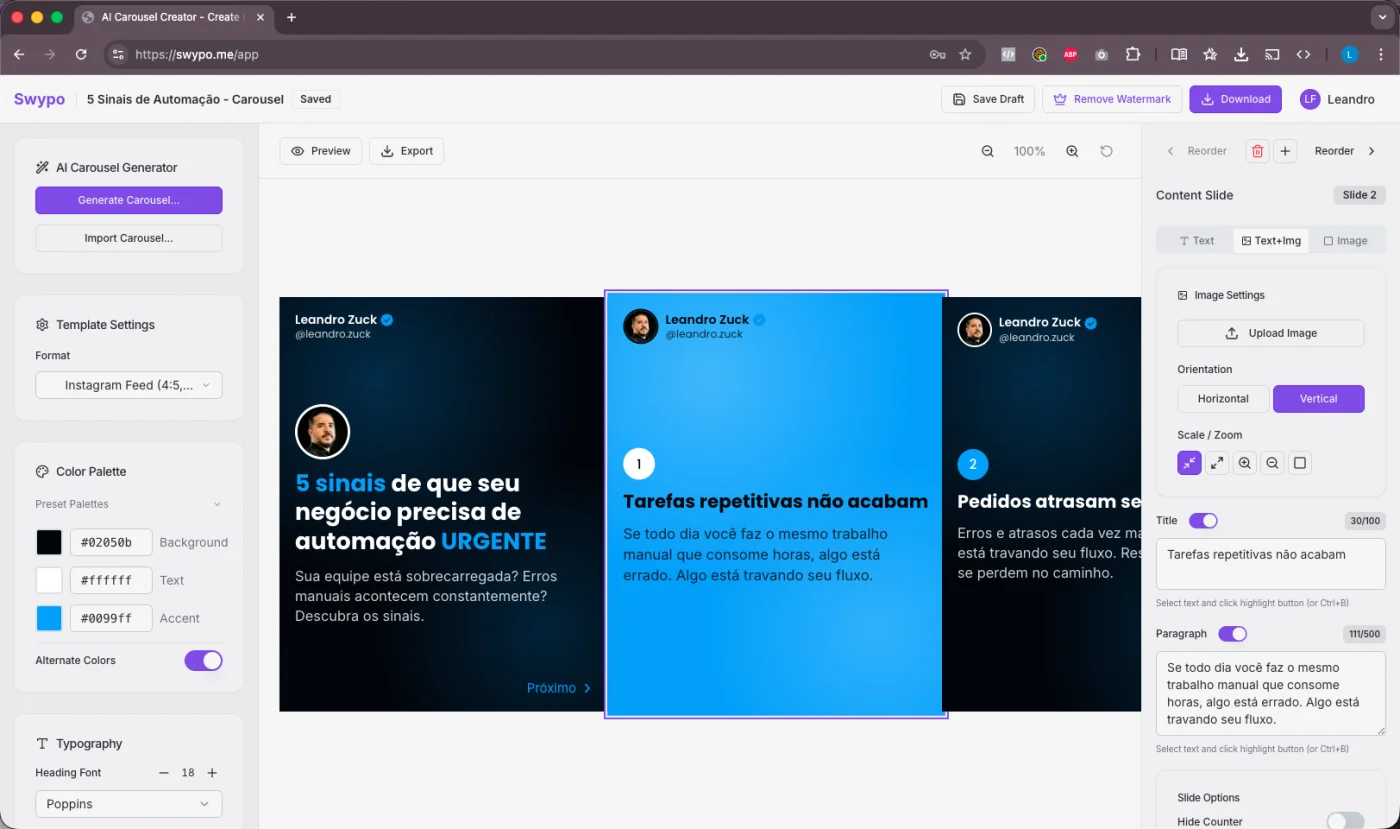 Swypo - Carousel Editor